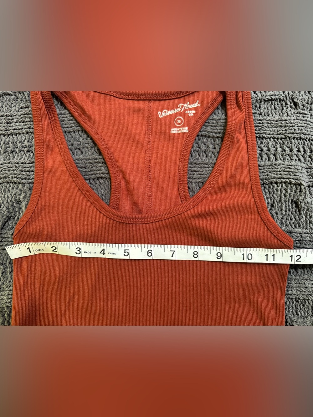 Universal Thread Rust Dark Orange/Brown Racerback Tank Top (XS, Extra Small) - Picture 5 of 6